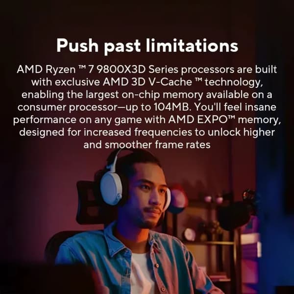 Processor, 8 kerner, 16 tråde, maksimal boost-hastighed 5,2 GHz, L3-cache 96 MB, TDP 120W
