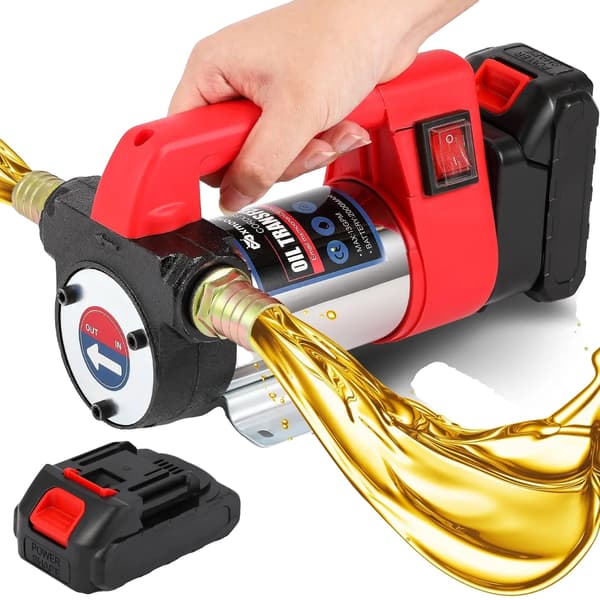Bränsleöverföringspump, Sladdlös drift, Hög flödeshastighet,Med 1×Batteri