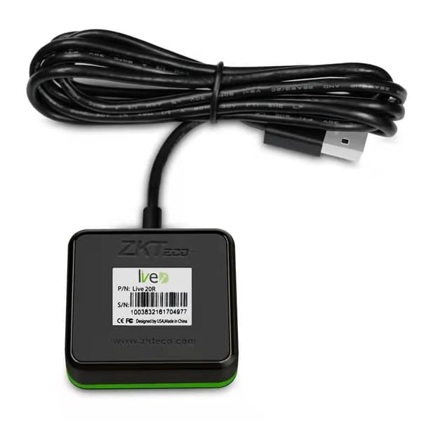 Fingeravtrycksläsare, optisk sensor, USB 2.0-gränssnitt, 500 DPI-upplösning, dimensioner 50×42×20mm, stöder flera operativsystem