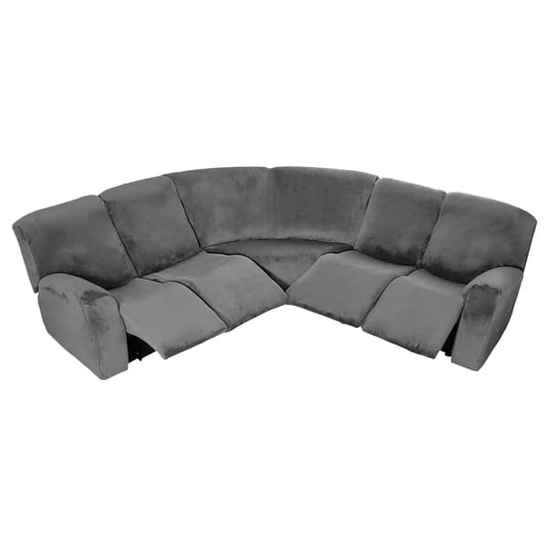 Lænestolsovertræk, Velourmateriale, Antiskrid Design,Grå, 5 sæder 7 stykker