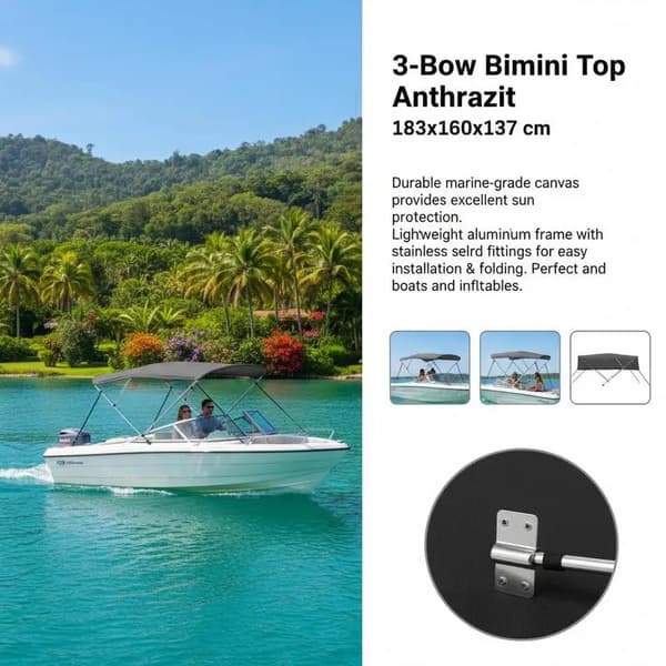 Bimini Top, UV Beskyttelse, Vandtæt Design,hær grøn