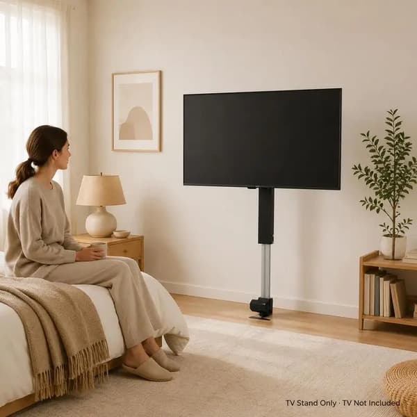 Höjdjusterbart TV-stativ, Automatisk lyft, Modern design, svart