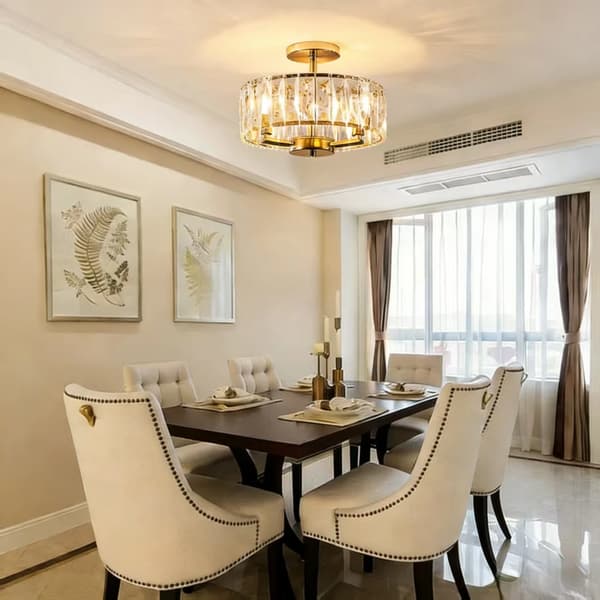 Loftlampe, Dæmpbar, Semi-Flush Mount,Guld, ændrebar, 100-300W