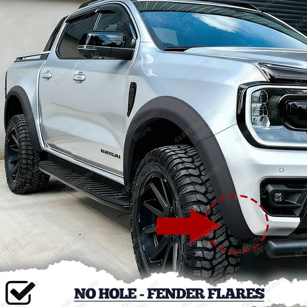 Fender Flares, Holdbart ABS Plast, Passer til Ford Ranger Wildtrak,INGEN HUL