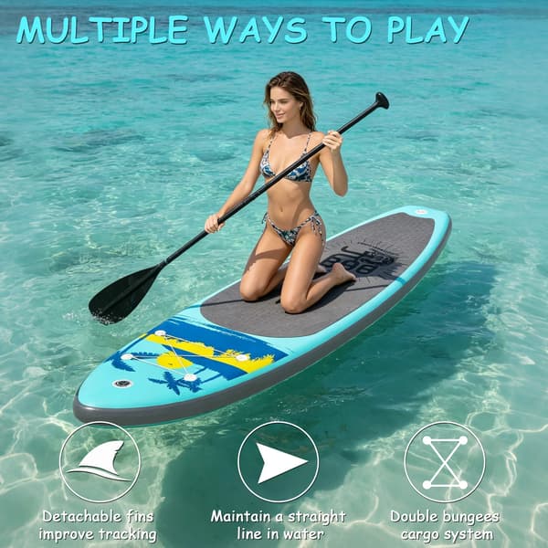 Oppustelig Paddle Board, Bred Krop Design, Komplet Tilbehørssæt,27A Lys Blå 11