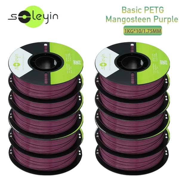 3D-printer filament, 1,75 mm diameter, stærk og gennemsigtig,Mangosteen Lilla