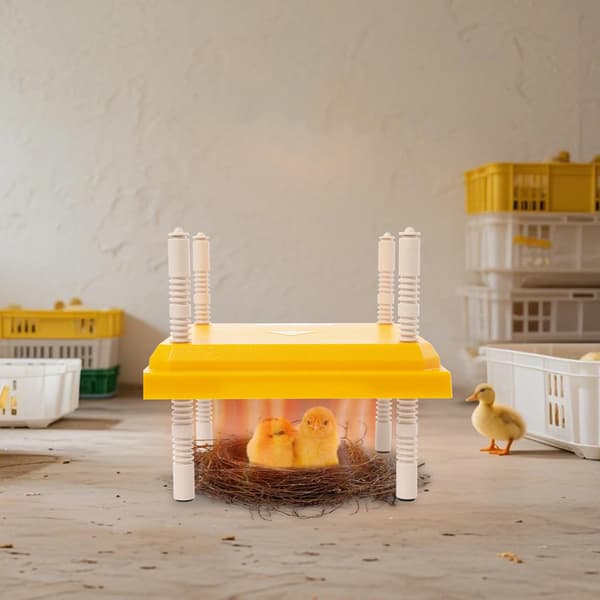 Fjerkræ Brooder Varmeplade, Justerbar Højde, Kompakt Design,Gul