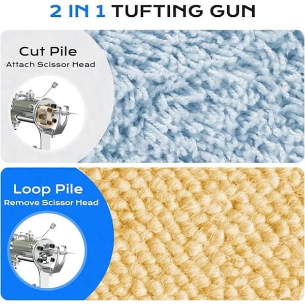 Matta Tufting Pistol, Lätt att Använda, 2 i 1 Klipp & Loop Hög,Blå
