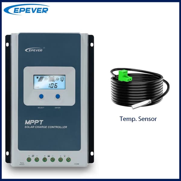 Solcellsregulator, MPPT-teknik, LCD-display,Med RTS, 20A-b