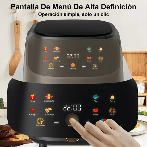 Air Fryer, Stor Kapacitet, Intuitive Kontroller,sort