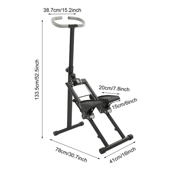Trappe Stepper Maskine, Justerbar Modstand, Skridsikre Pedaler,sort