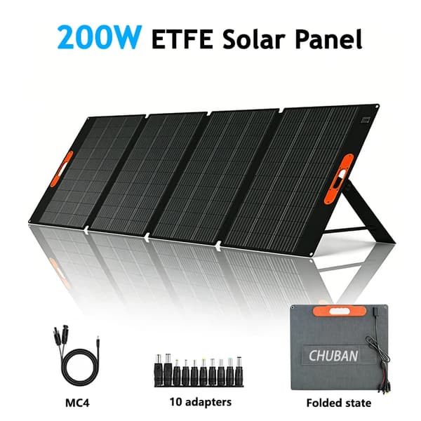 Solpanel, Fällbar, Vattentät Design,MC4 200w