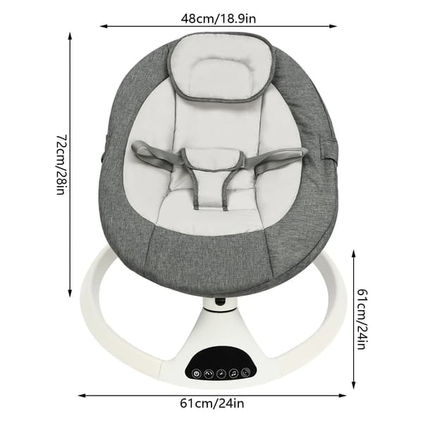 Babysving, Bluetooth Kontrol, 10 kg Belastning,GRÅ