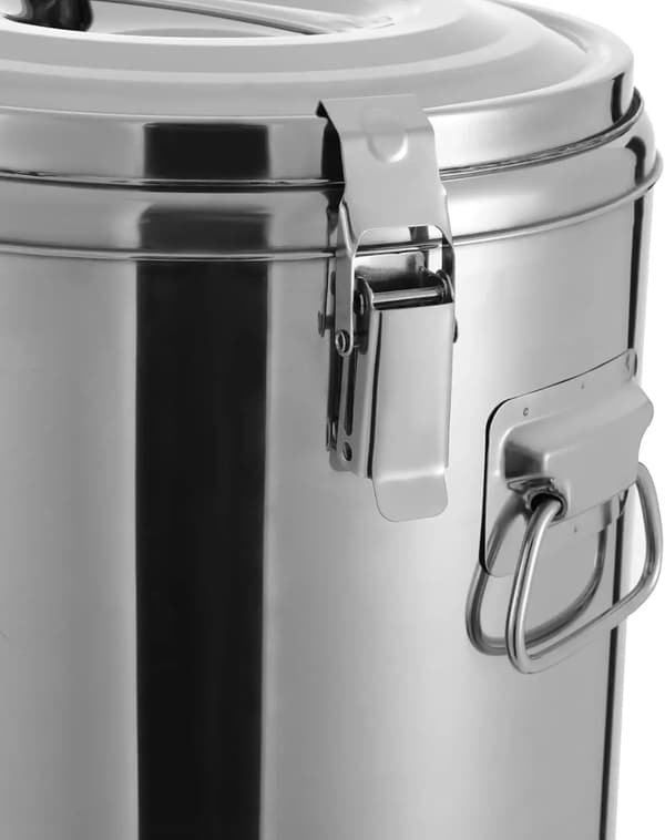 Isoleret suppebeholder, rustfrit stål konstruktion, 20L kapacitet,Sølv