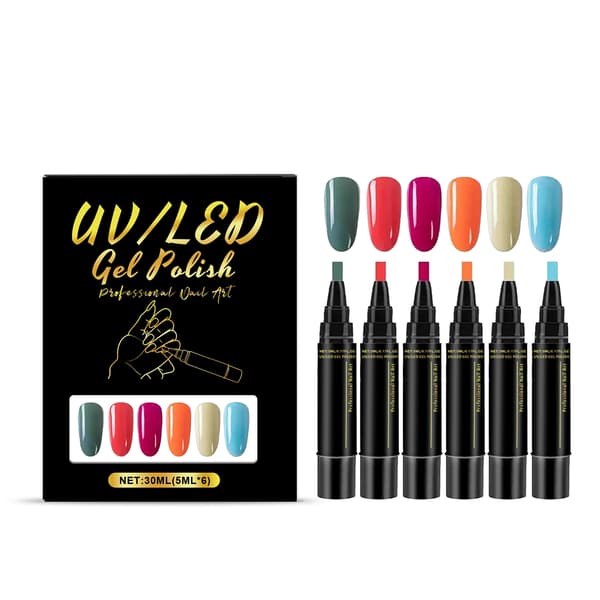 Gel Nagellack Pen Set, Allt-i-ett Design, Långvarig Formel,A05