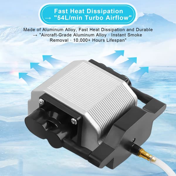 Luftpump, 25W effekt, justerbar flödeshastighet,54L 25W Luftassisterad pump