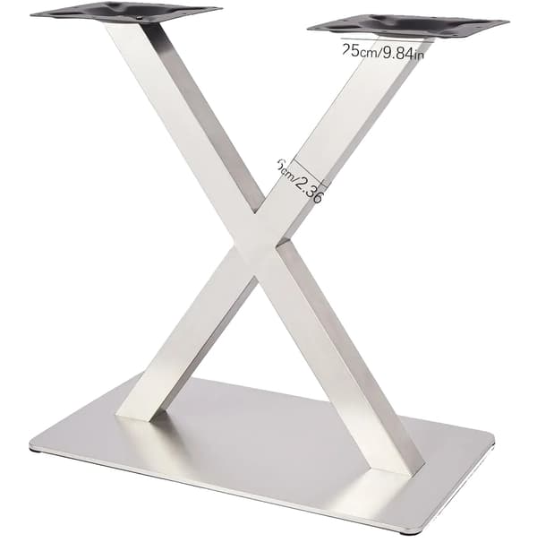X-formade bänkbens, hållbart rostfritt stål, modern design,Silver