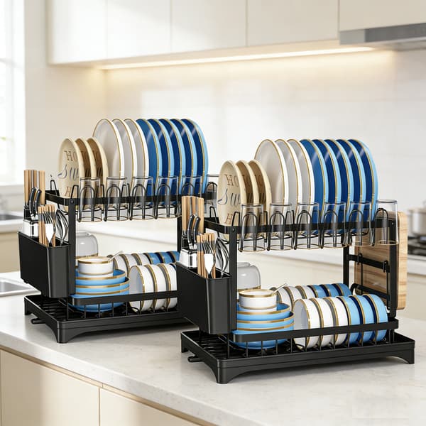 Diskställ, Automatisk Avtappningsfunktion, Platsbesparande Design,2 bitar