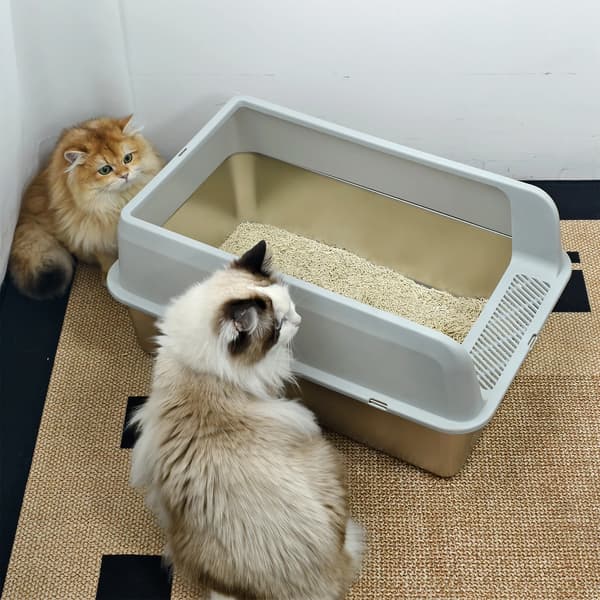 Kattlåda, högsidesdesign, lätt att rengöra,Ljusgrå