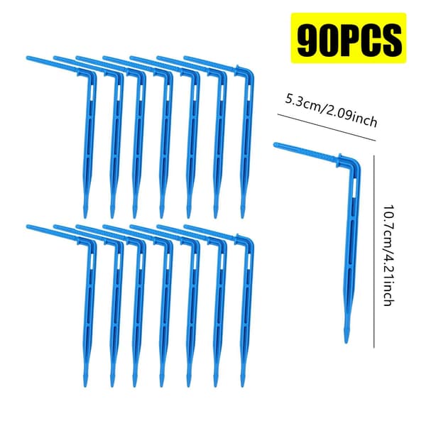Mikro Droppbevattningskit, Pil Droppare, Justerbar Flödeshastighet,Blå- 90pcs