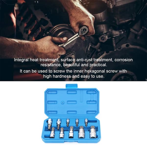 Bit Socket Set, 10-delar, Hållbar Konstruktion,10pcs