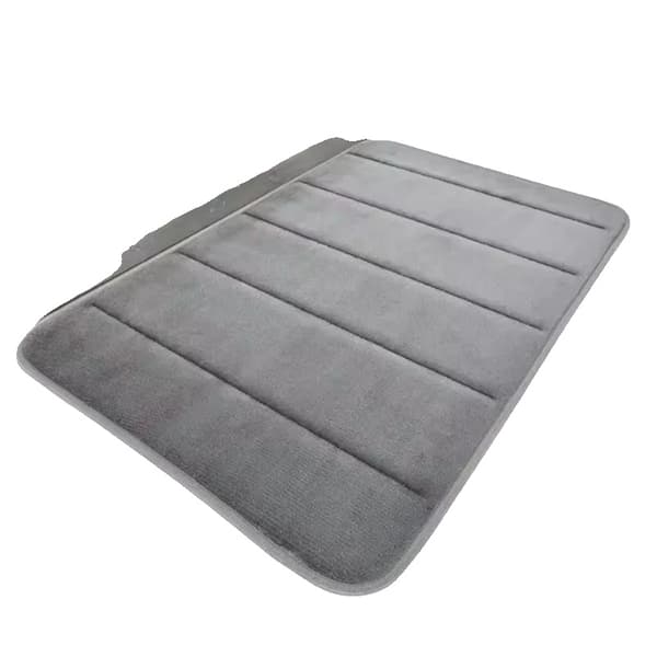 Badrumsmatta, Korallvelour, Antiskliddesign,Grå 40 60cm