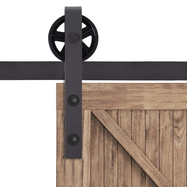 Skydedør Hardware Kit, Kompatibel med Trædøre, 100 kg Kapacitet,Sort