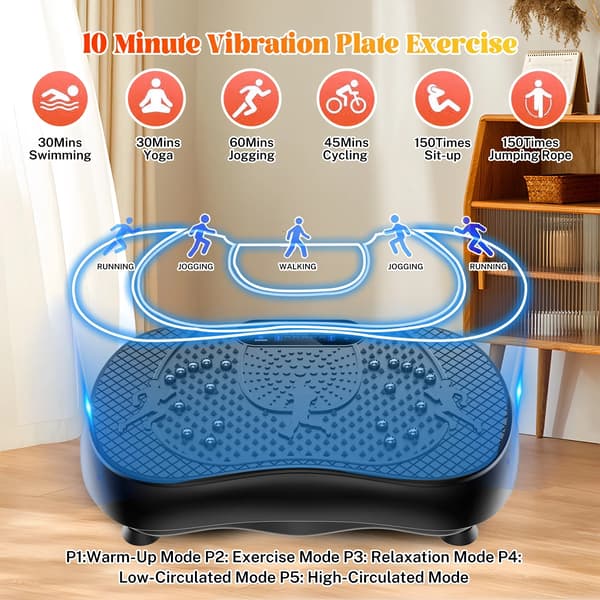 Vibrationsplade, 180 hastighedsniveauer, kompakt design,sort