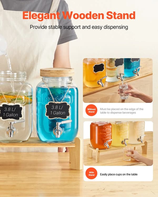 Dryckesdispenser, Glasmaterial, Läcksäker Kran, armégrön