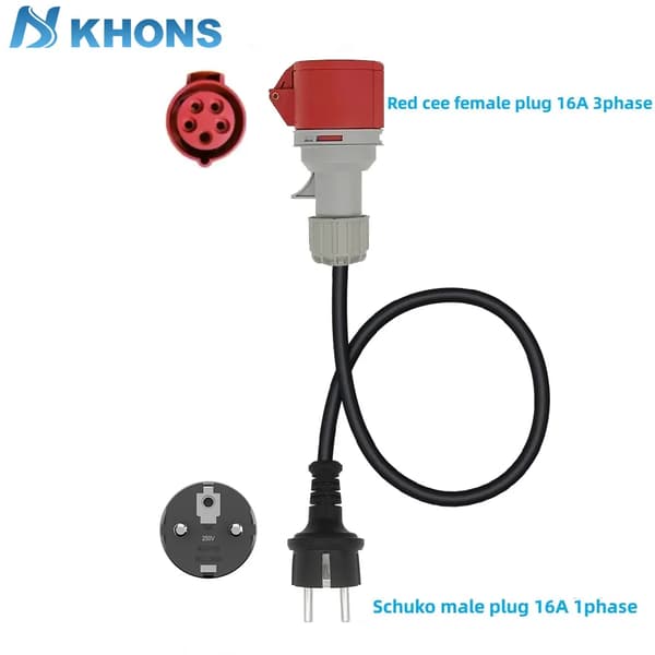 EV-laddare, Schuko-kontaktskompatibilitet, 32A-adapter,Röd 32A TILL 16A