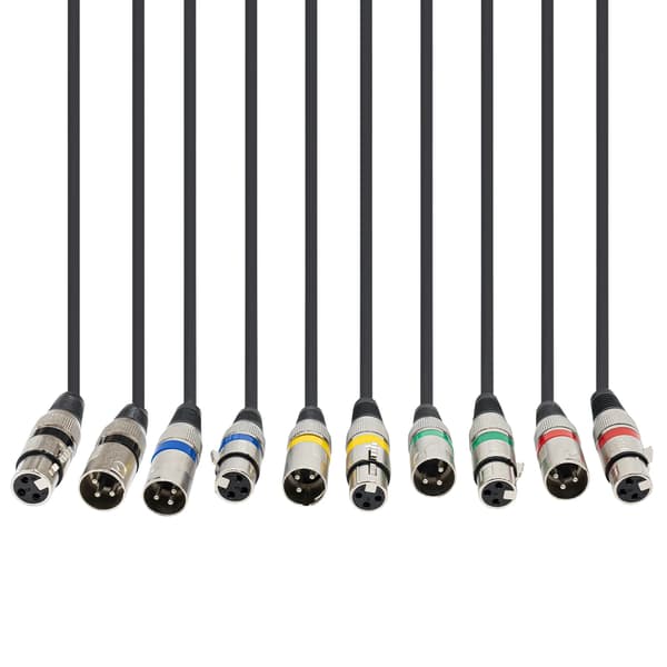 DMX Kabel, 3-Pins Han til Hun, Multi-Lag Beskyttelse,Sort, 3m