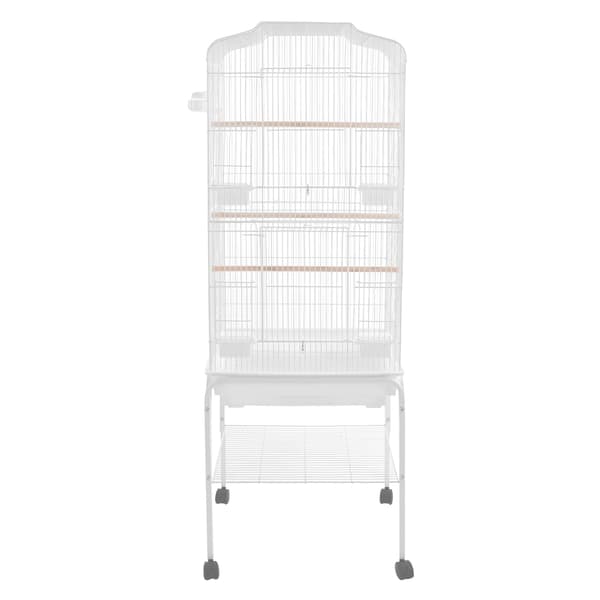 Fågelbur, fristående design, enkel rörlighet,Vit