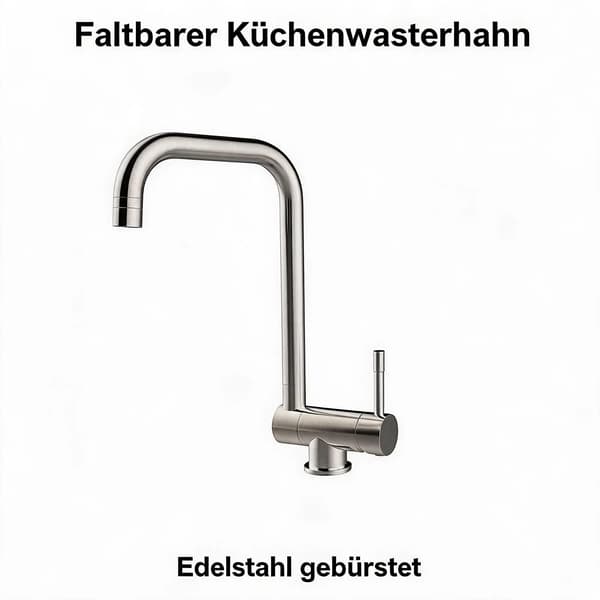 Foldbar Køkkenvask, Børstet Rustfrit Stål, Pladsbesparende Design, CE Godkendt, Fleksibel Forbindelse, Kompakte Dimensioner