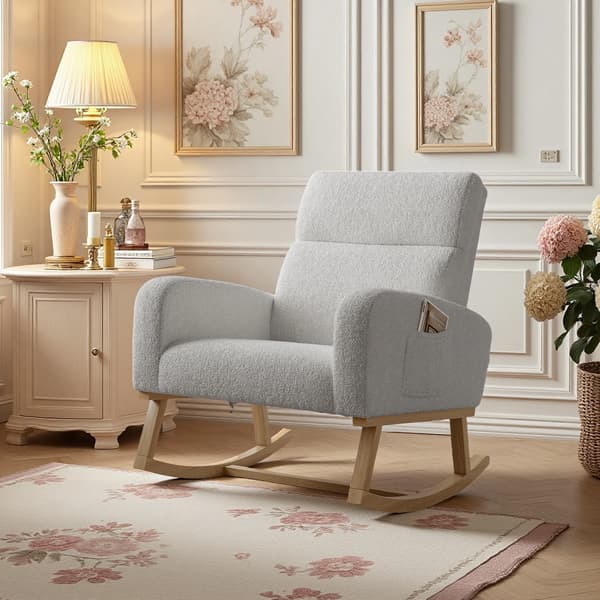 Gungstol, Lutad design, Inbyggd förvaring, LJUSGRÅ
