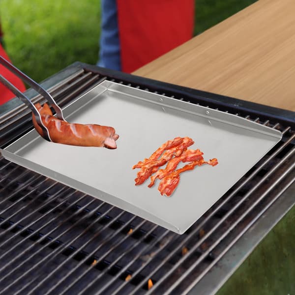 Grillplade, Holdbart Rustfrit Stål, Universel Kompatibilitet,Sølv