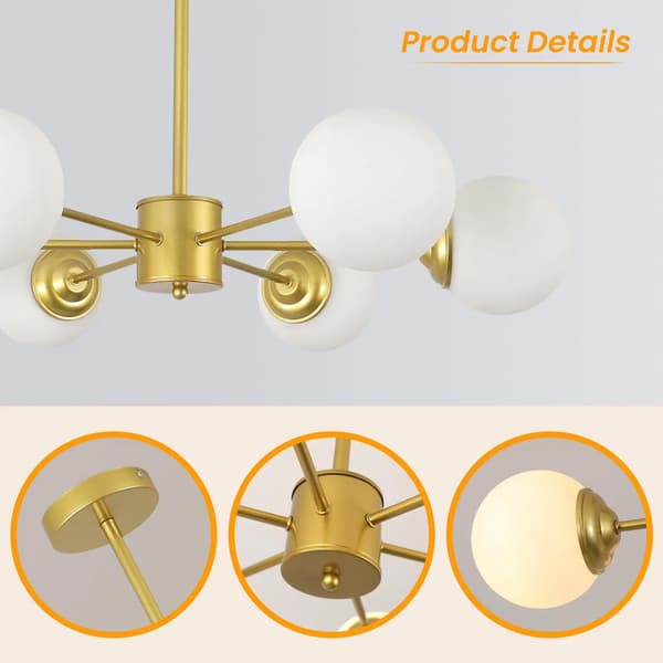 Kronleuchter, Moderne Globus Design, Flush Mount Installation,6-hoveder