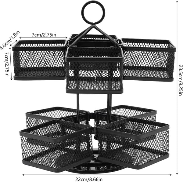 Teebag Organizer, 2-lags Design, 360° Drejeadgang,sort