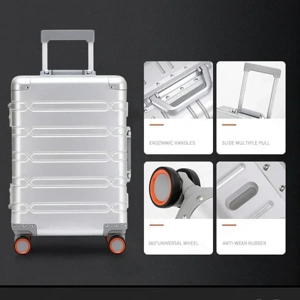 Kuffert, Aluminium-Magnesium Legering, Rullende Bagage,HB60-sort, 24 tommer
