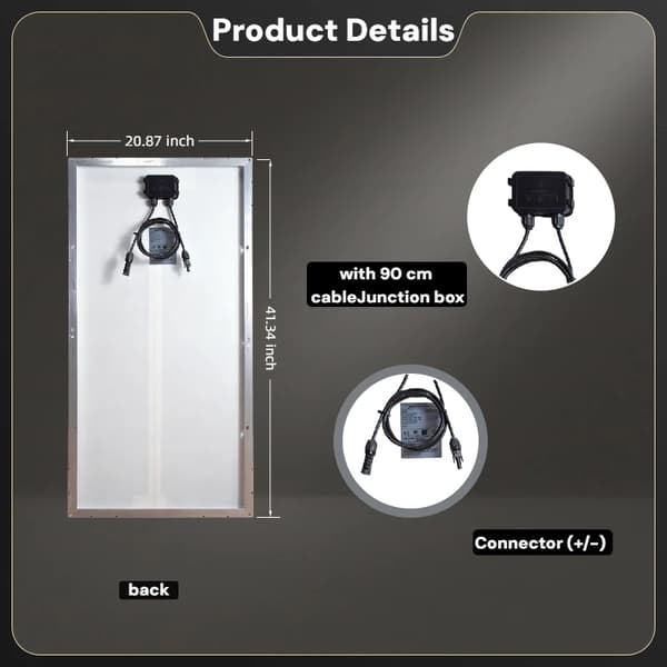 Solpanel, Monokristallin, Hög Effektivitet,120W    2PCS