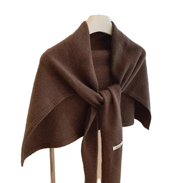 Sjal, 100% Ull, Lätt Design,En storlek-d, Kaffe
