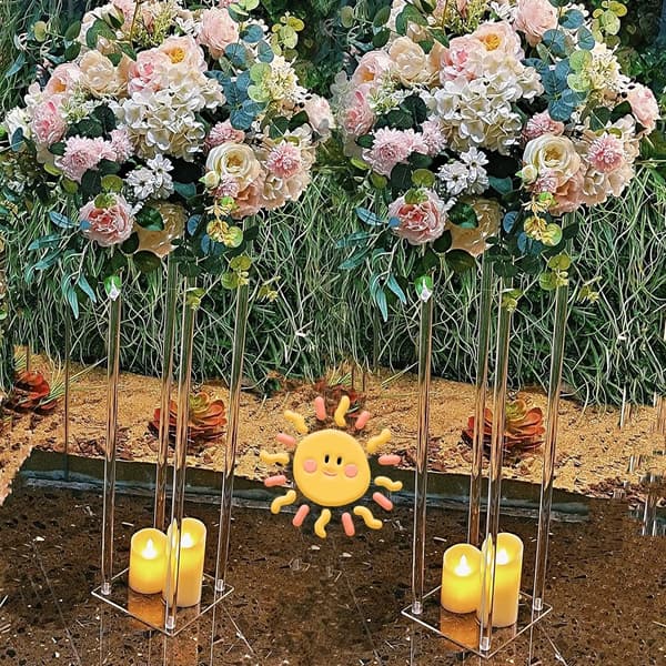 Blomsterställ, 60 cm Högt, Modern Geometrisk Design,Klar