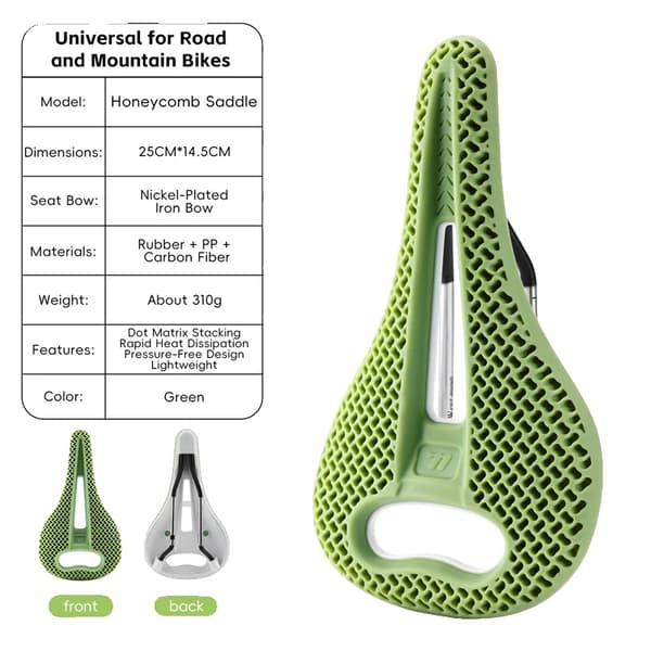 Sadel, Ultralight Design, Åndbart Materiale,Grøn