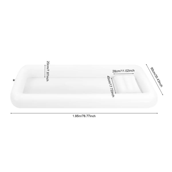 Oppustelig Badekar, Holdbart PVC, Understøtter Nem Mobilitet,HVID