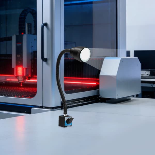 LED Maskinarbejdslys, Fleksibel Slange, Magnetisk Base,sort