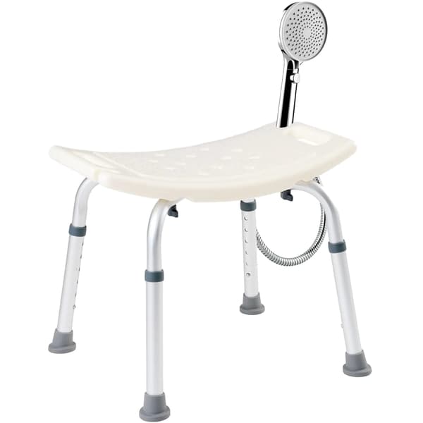 Brusebadsæde, Justerbar Højde, Ergonomisk Design,HVID