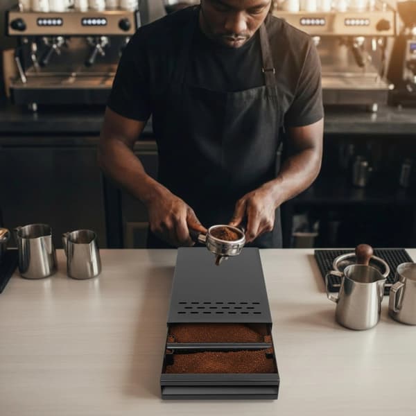 Kaffesumpbeholder, Holdbart Design, Støjdæmpende Funktion,sort