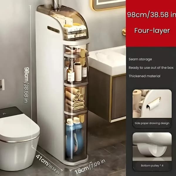 Badrumsskåp, Kompakt Design, Lätt Underhåll,Beige