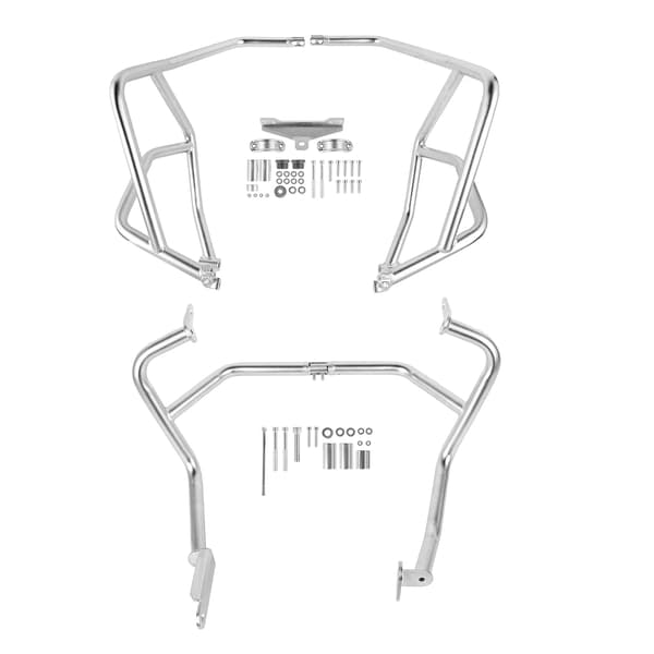 Kraschstänger Set, Motorbumperskydd, Ramsskydd,1 Set Silver