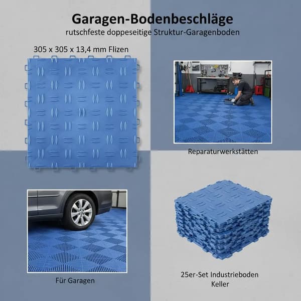 Garagegolvplattor, Sammanlänkande Design, Halkfri Yta, Armégrön