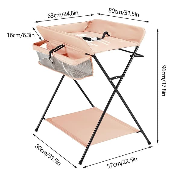 Fällbar Skötbord, Bärbar Design, Ergonomiska Fördelar,khaki